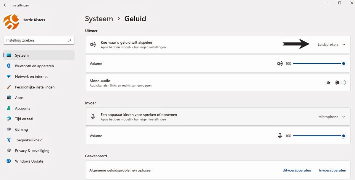 Beheer Geluidsinstellingen in Windows 11
