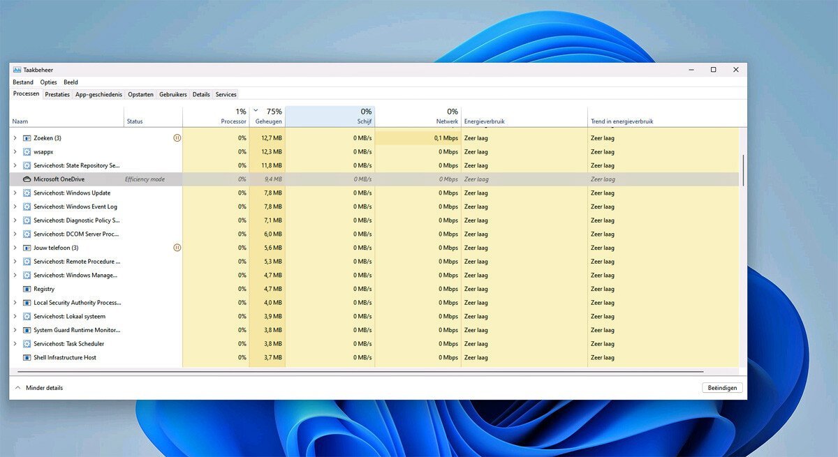 | SoftwareGeeknl Taakbeheer Windows 11 Vermindert Bronnen