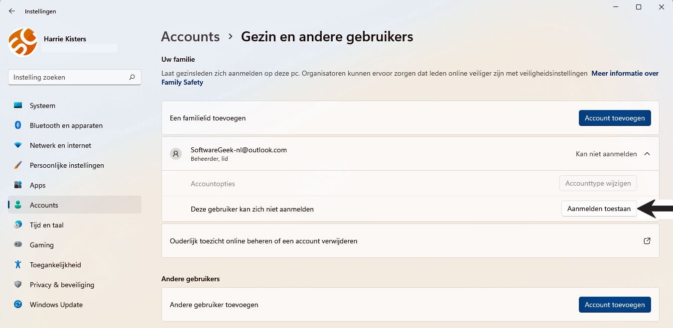 Een Account Uitschakelen in Windows 11