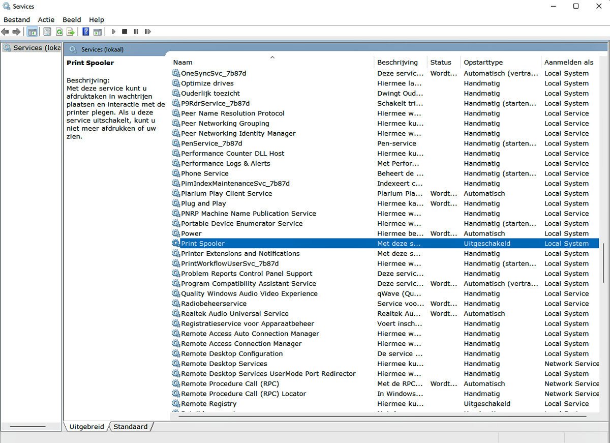 | SoftwareGeeknl Systeemservices Beheren in Windows 11
