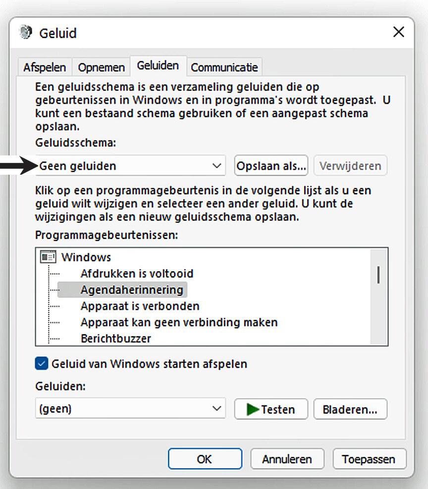 Systeemgeluiden beheren in Windows 11