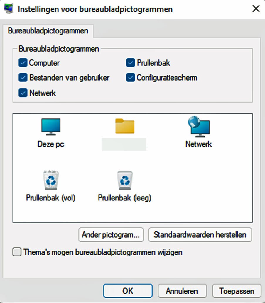 Bureaublad Pictogrammen in Windows 11