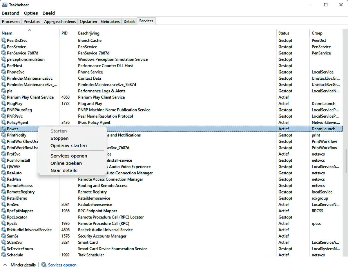 | SoftwareGeeknl Systeemservices Beheren in Windows 11