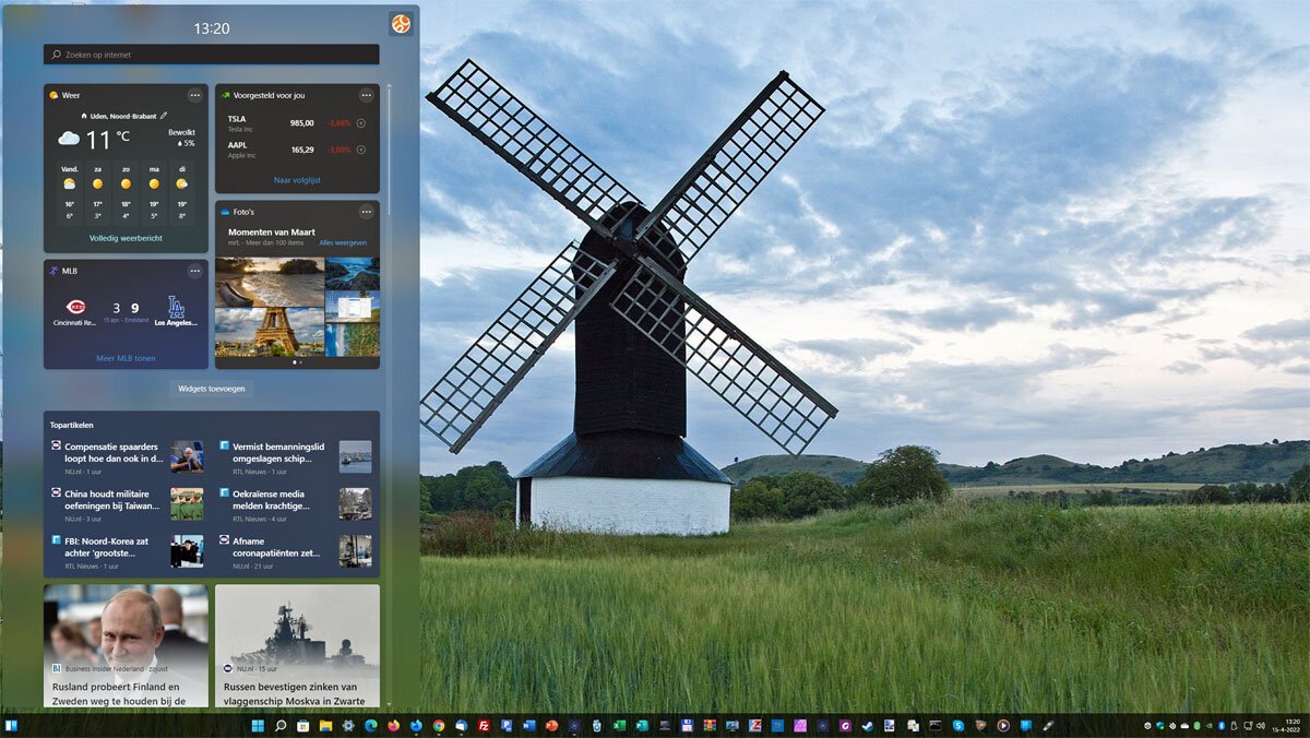 Widgets Van Derden in Windows 11 Store