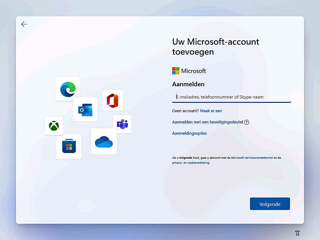 Windows 11 verplicht ​​Microsoft account