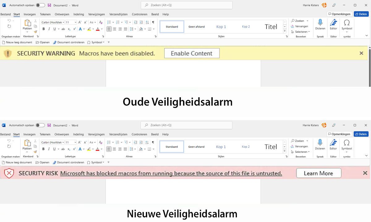 Office Schakelt Vba macros Niet Uit