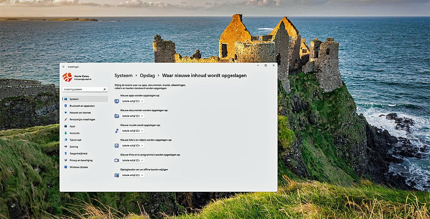 Apps Opslaglocatie Wijzigen in Windows 11