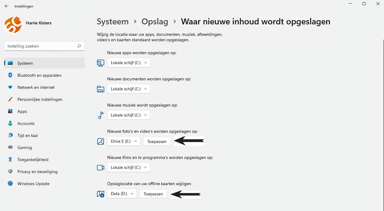 | SoftwareGeeknl Apps Opslaglocatie Wijzigen in Windows 11 | Softwaregeeknl