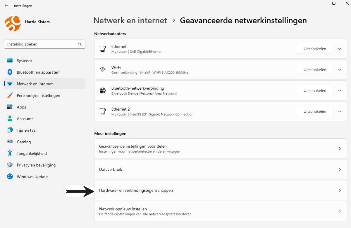 Vindt Zo Het Mac adres in Windows 11