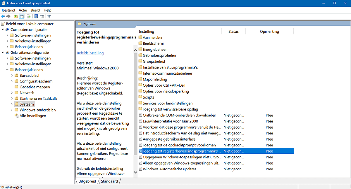 | SoftwareGeeknl Beperk Toegang Tot Register in Windows 11