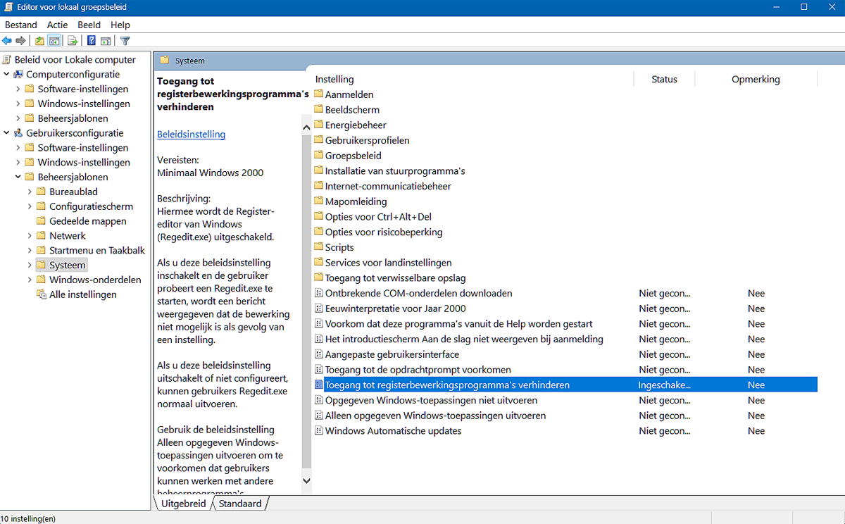 | SoftwareGeeknl Beperk Toegang Tot Register in Windows 11