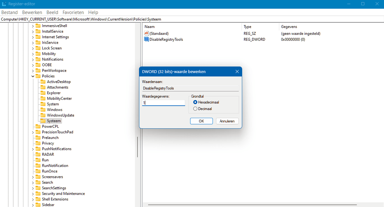 | SoftwareGeeknl Beperk Toegang Tot Register in Windows 11