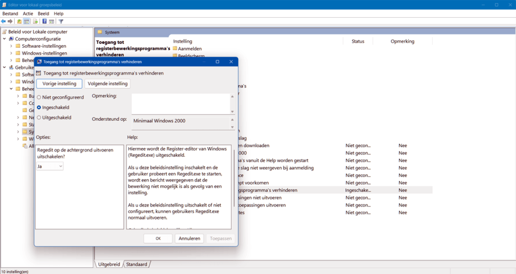 | SoftwareGeeknl Beperk Toegang Tot Register in Windows 11