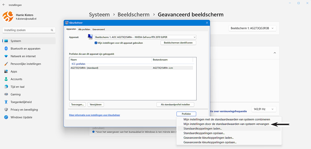 Kies Het Juiste Kleurprofiel in Windows 11