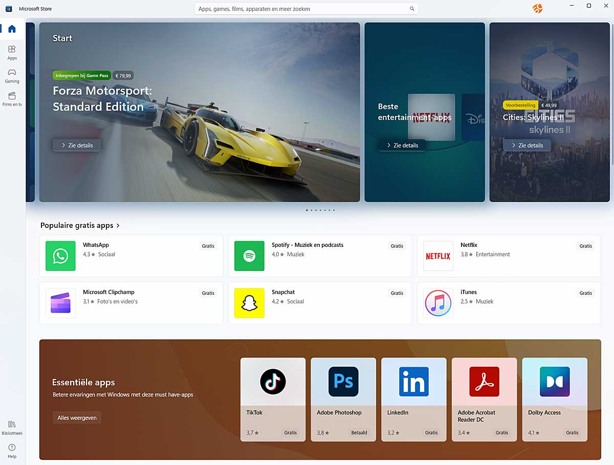 Microsoft Store Sneller in Windows 10 11