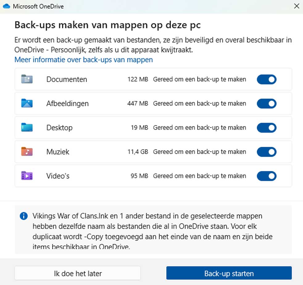 Werk Met De App Back up in Windows 11 23h2