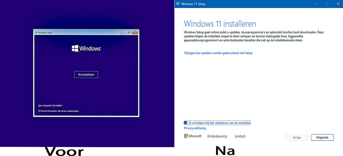 De Windows Installatie Ui is 10 Jaar Oud