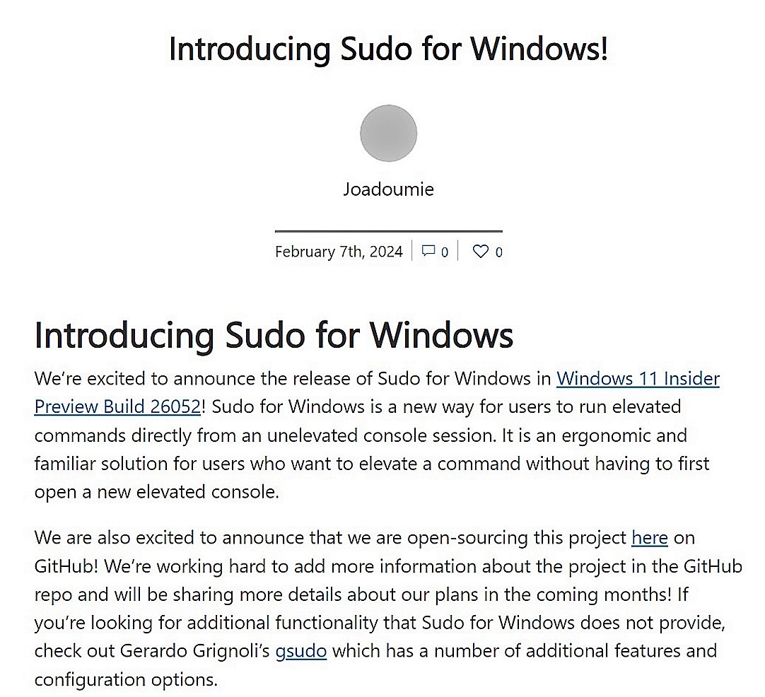 Linuxopdracht sudo Voor Windows 11