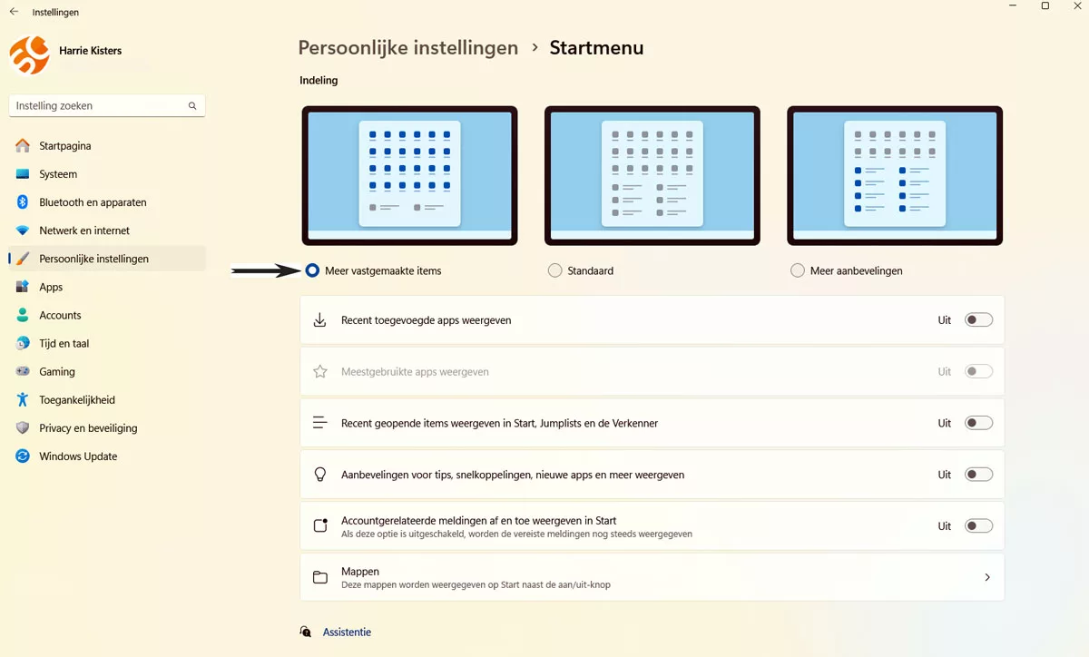 | SoftwareGeeknl Persoonlijke Instellingen Startmenu