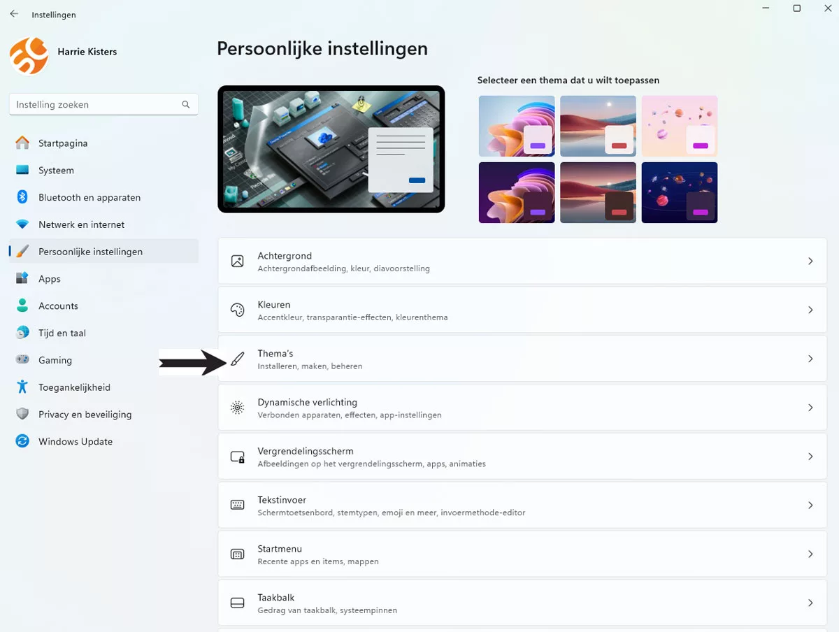 | softwaregeeknl Persoonlijke Instellingen Thema's