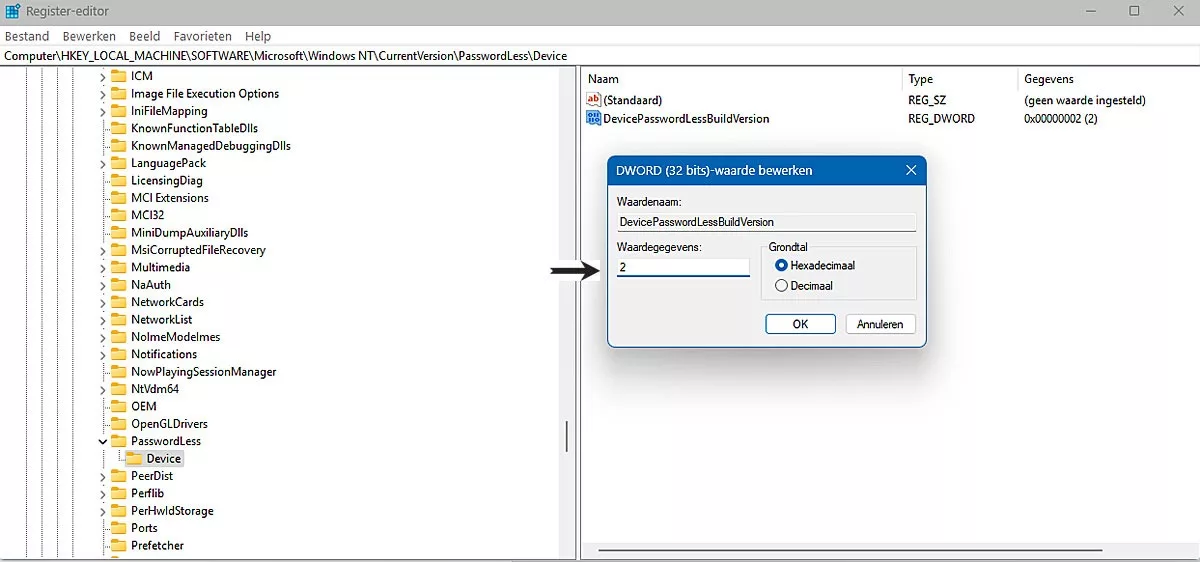 | SoftwareGeeknl Het Register Bewerken Van Windows 11 Om Aanmelden Zonder Wachtwoord Mogelijk Te Maken Optioneel