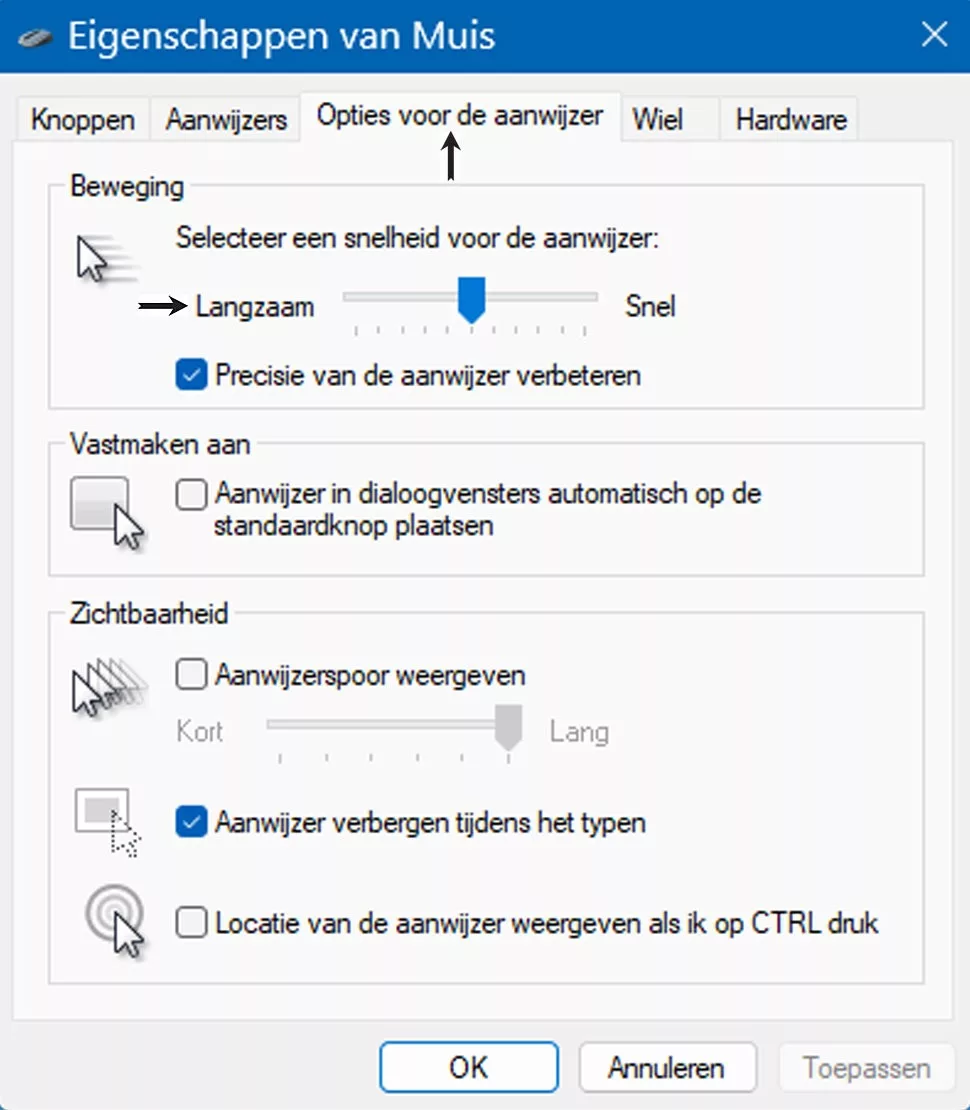 | SoftwareGeeknl Eigenschappen Muis