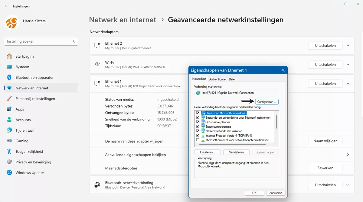 | SoftwareGeeknl Eigenschappen Ethernet