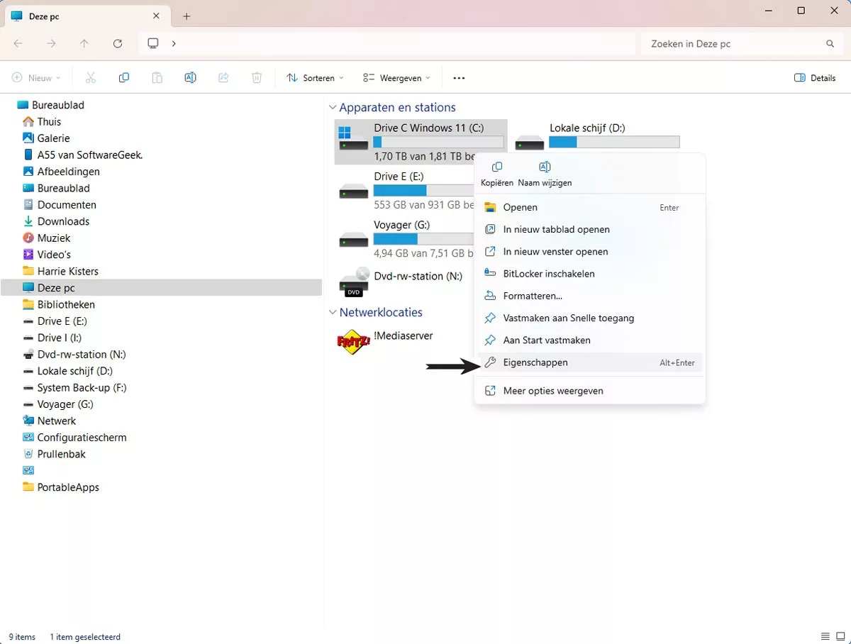 | SoftwareGeeknl Schijf En Eigeschappen