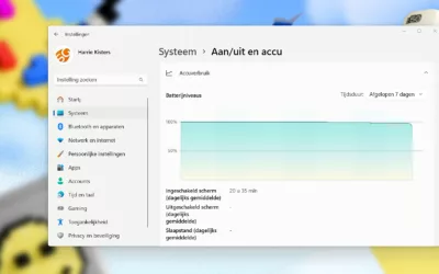 Wat verbruikt veel batterij in Windows 11
