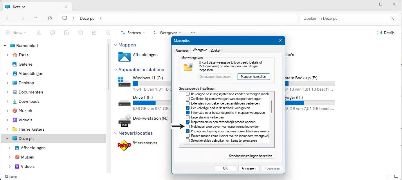Meldingen Van Synchronisatieprovider Weergeven