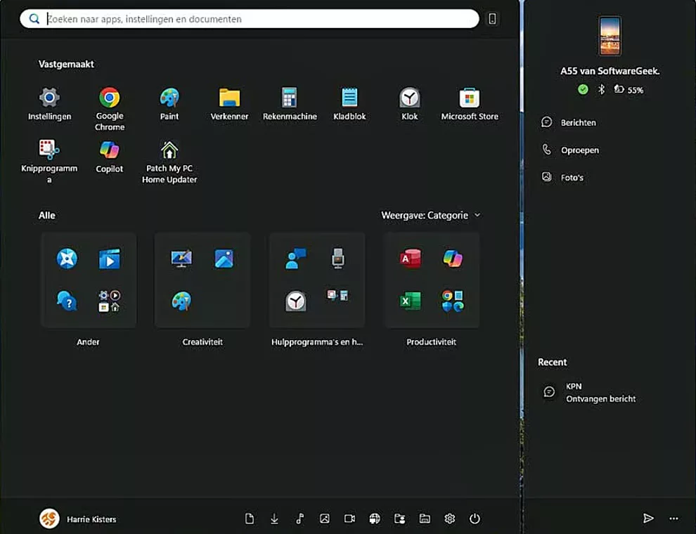 Startmenu