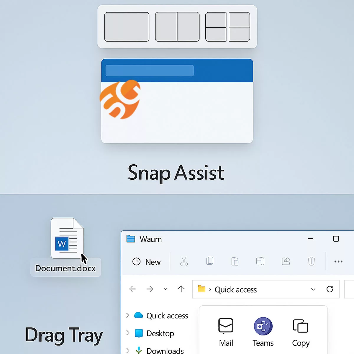 Snap Assist En Drag Tray
