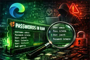Microsoft Edge lekt wachtwoorden in RAM
